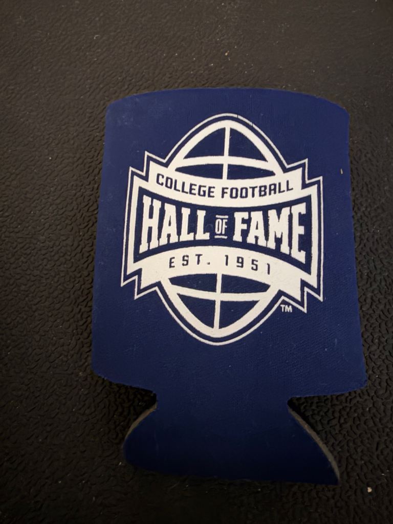 College Football Hall of Fame Souvenir Can Cooler Koozie US Football Memorabilia