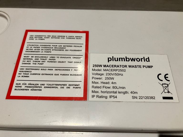 Plumbworld macerator