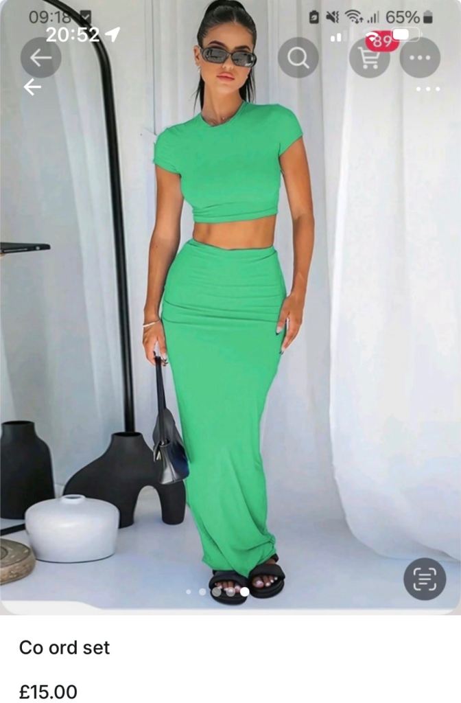 Gorgeous Sage Green Co-ord Set - Cropped Tee & Maxi Skirt