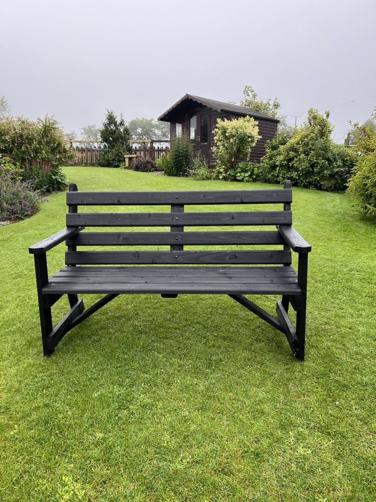 Black Summer seat garden bench 5ft long treated timber 