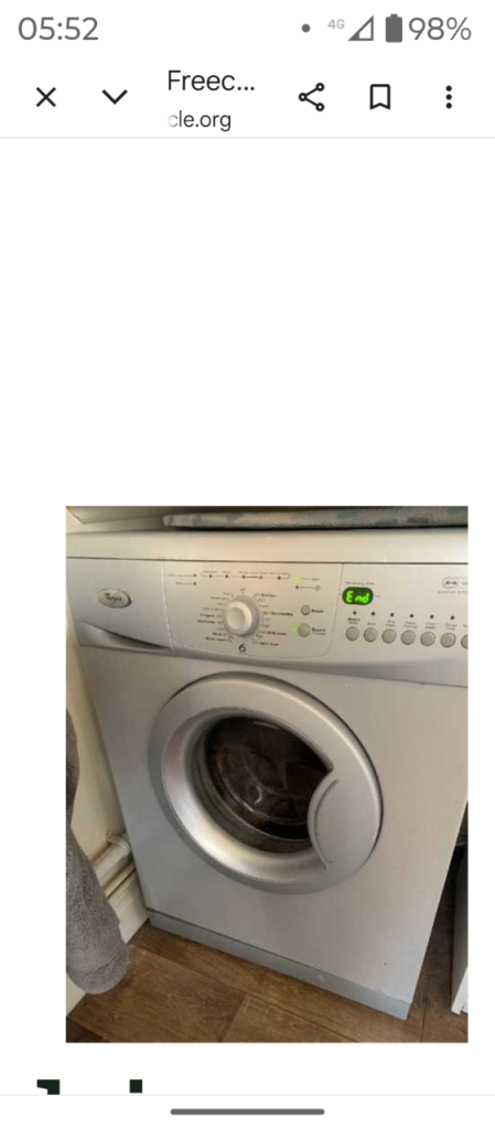 Whirlpool Washing Machine – Silver, working Condition