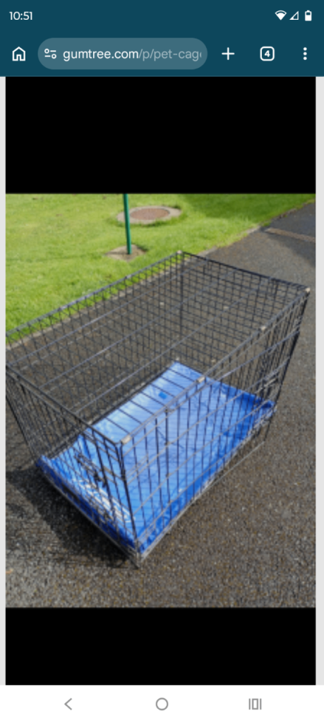 Dog cage plus items