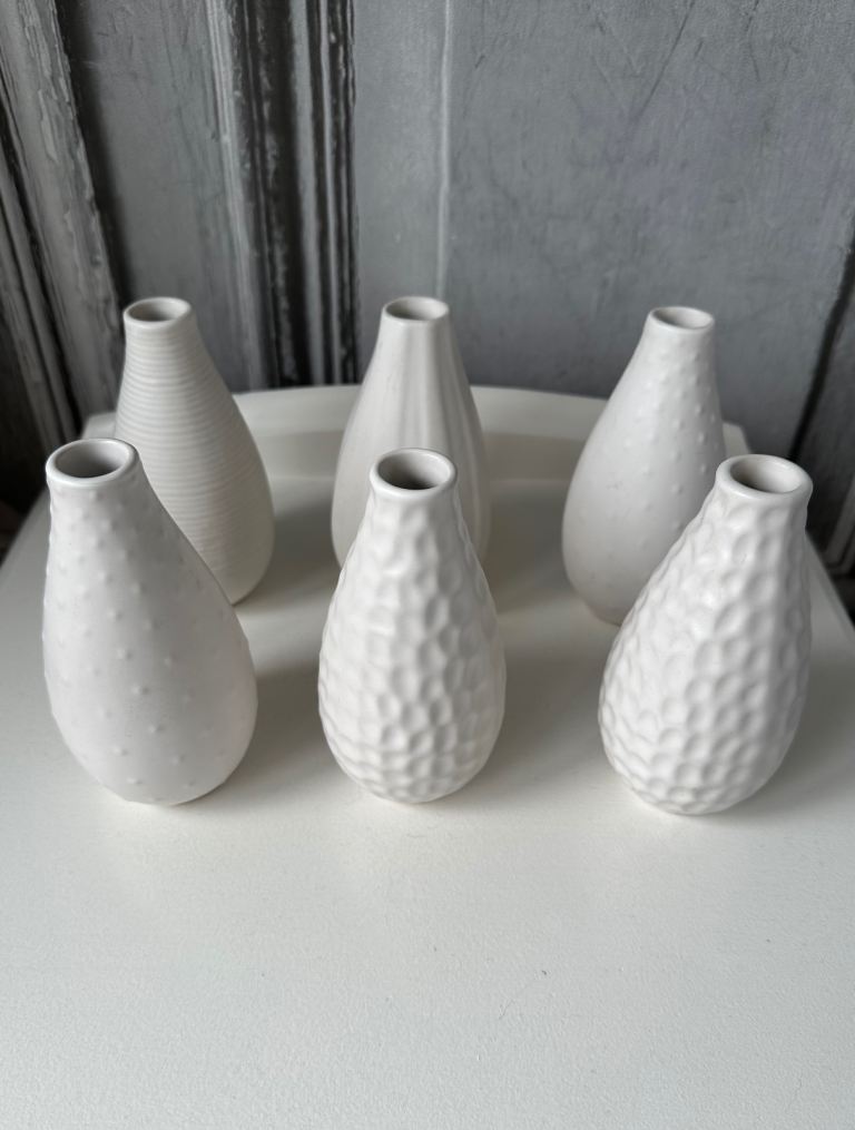 image for IKEA vintage ceramic white bud vases (collection off M1 junction 35)