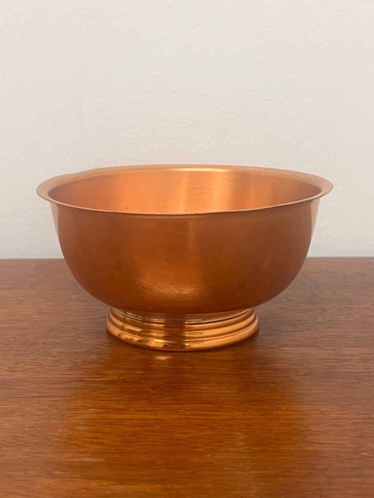 Vintage Copper Craft Pedestal Bowl Dish