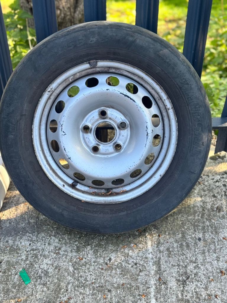 x1 15” inch genuine vw caddy single steel wheel spare 5x112 golf seat skoda etc