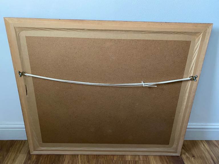 Large heavy etched rectangular mirror with Art Nouveau / Charles Rennie Mackintosh style design