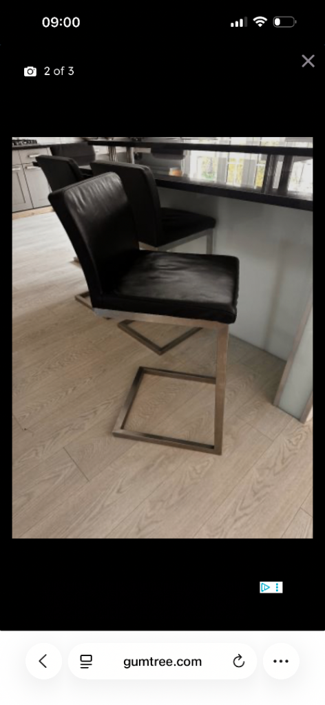 2 leather bar stools for sale! 