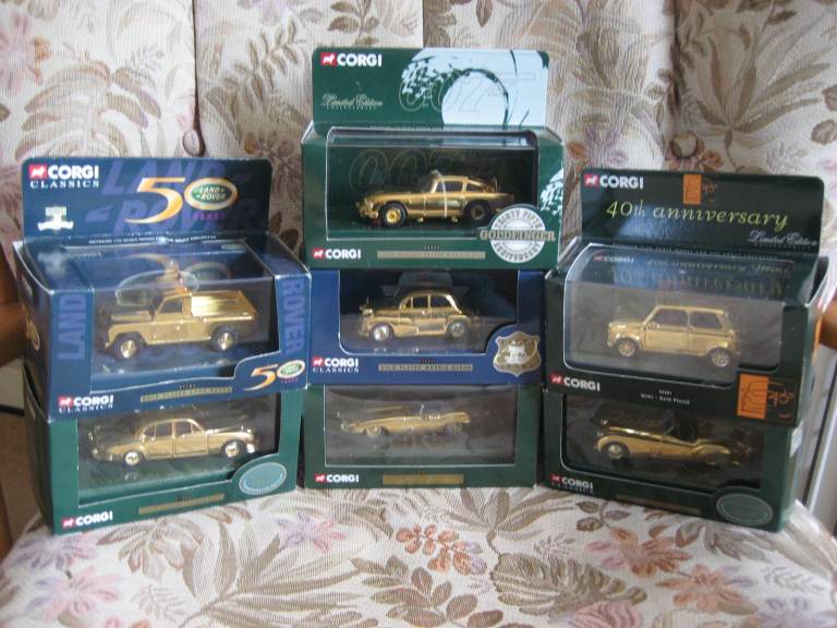 CORGI Gold Plated Car Collection in Original Unopened Boxes in Great Condition! c1990s