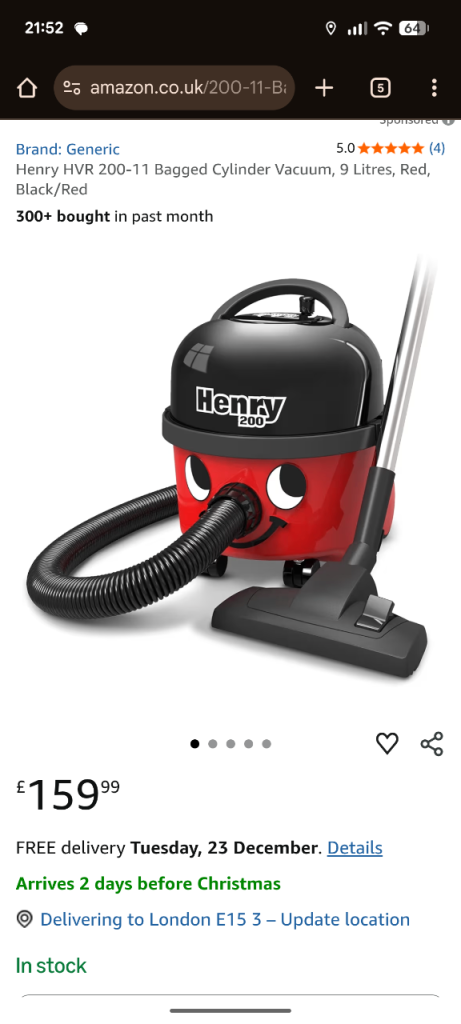 Henry Hoover £50 ovno