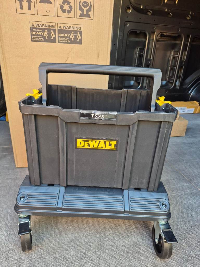 Dewalt TSTAK Dolly + Open Tote Storage Box 