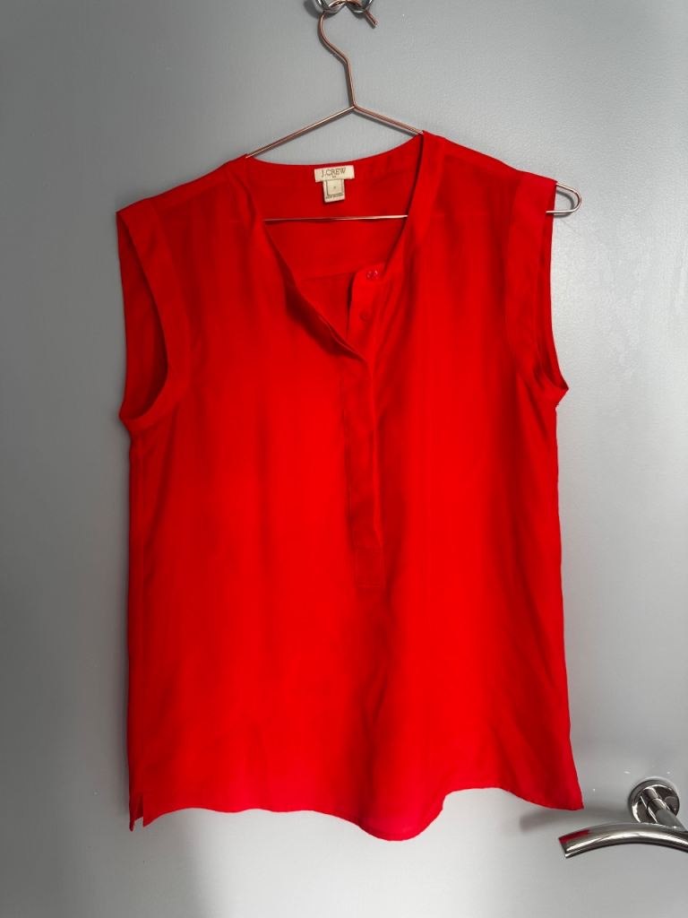 J.Crew persimmon red sleeveless blouse