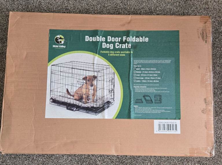 Mole valley double door foldable dog crate size small BOXED