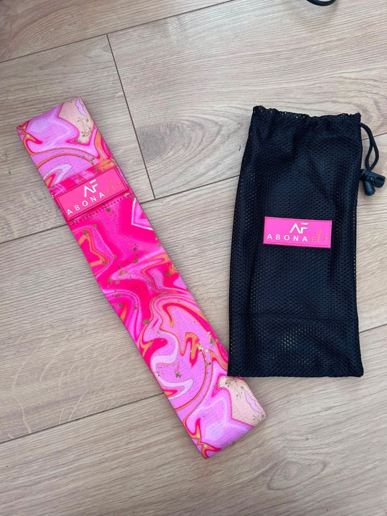 ABONA Pink Patterned Stretch Band with Carry Bag
