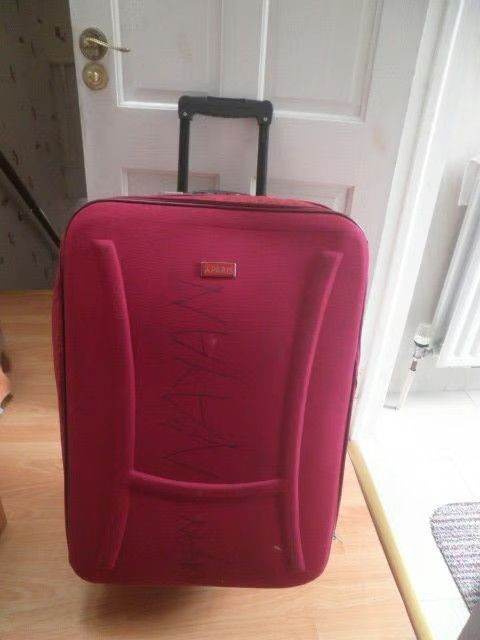 image for Red Paris Large Large Suitcase expandable Red Paris with 3 wheels