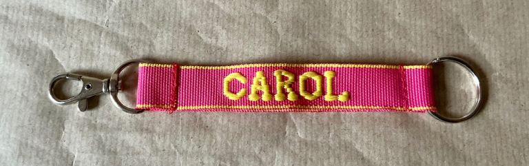The Name People Personalised Name Keychain Keyring School Bag Name Tag: Carol