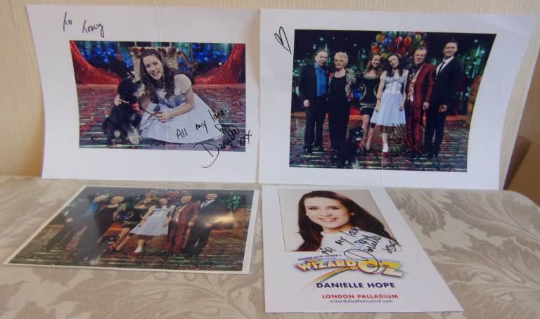 Danielle Hope Dorothy wizard of oz Lloyd webber autograph