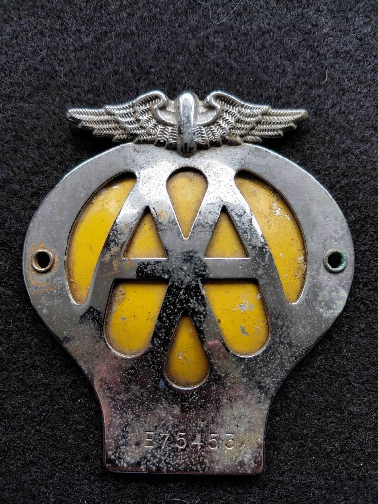 AA metal car badge.