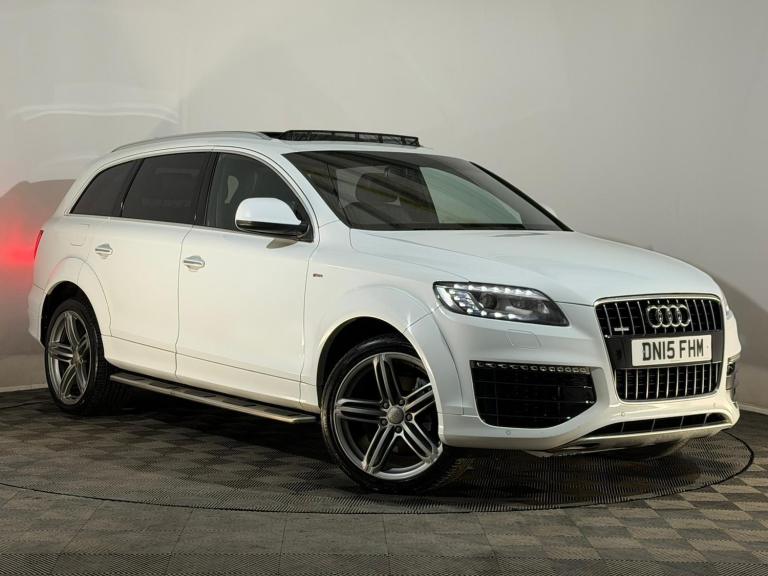 WHITE 2015 AUDI Q7 S LINE SPORT EDITION 3.0 DIESEL V6 TDI AUTOMATIC 7 SEATER 