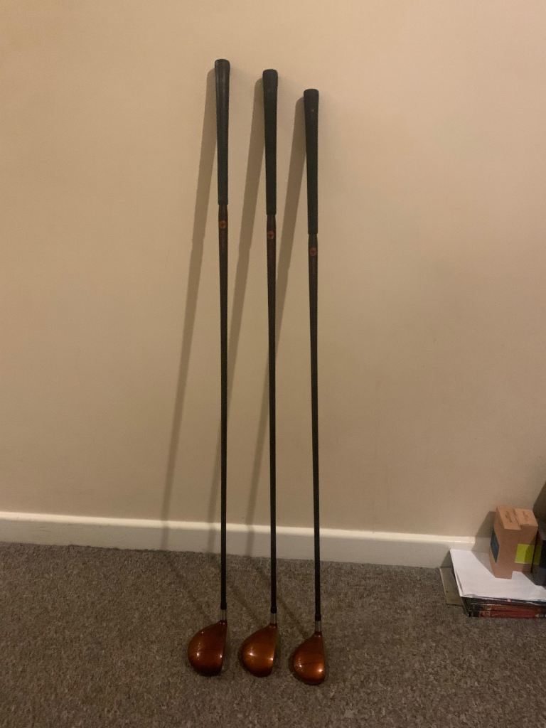 Vintage Taylormade Burner Supersteel Driver, 3 wood and 5 wood.