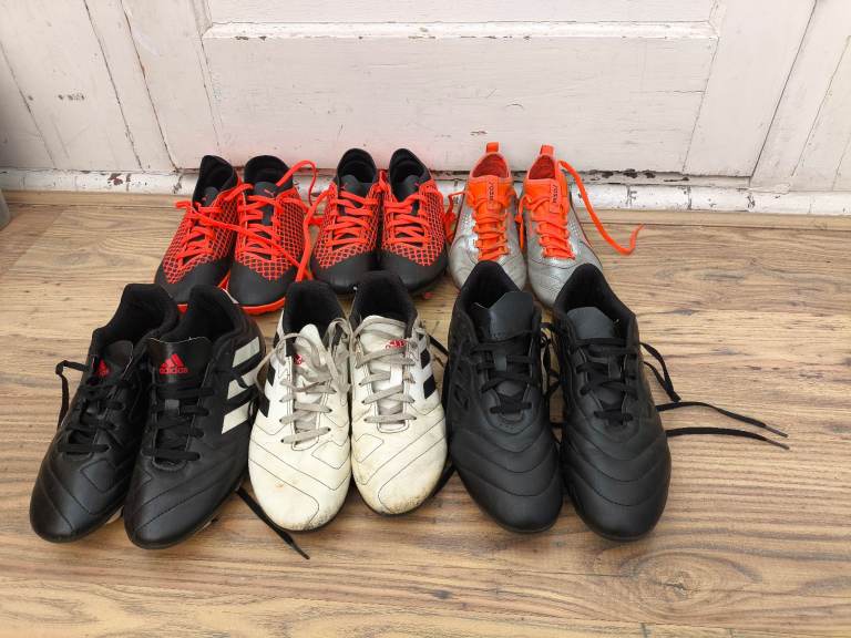  6 Pairs Boys football boots sizes 3 to 8 kids Adidas Puma