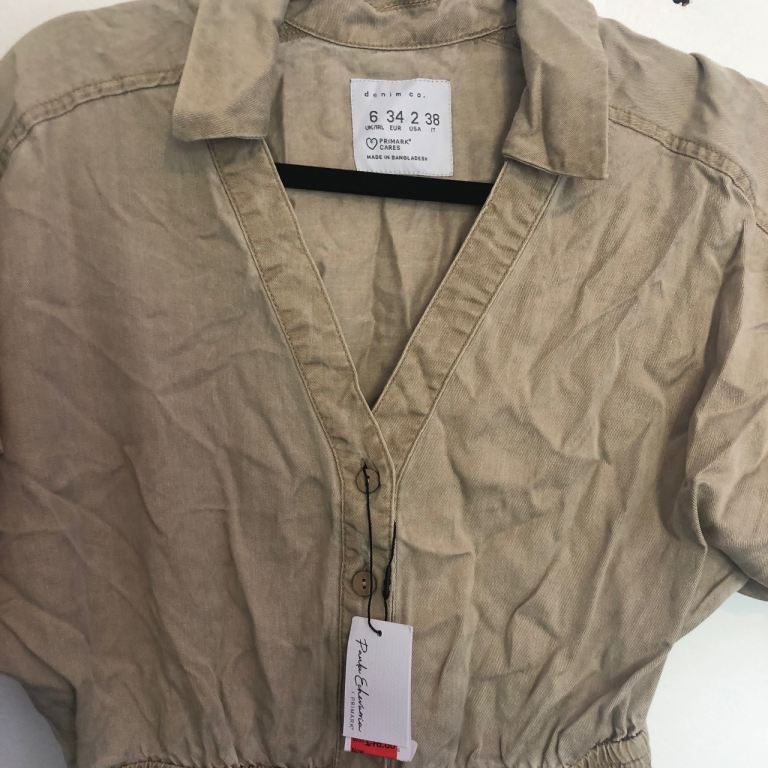 New Denim Co. Playsuit - Beige, Size 6