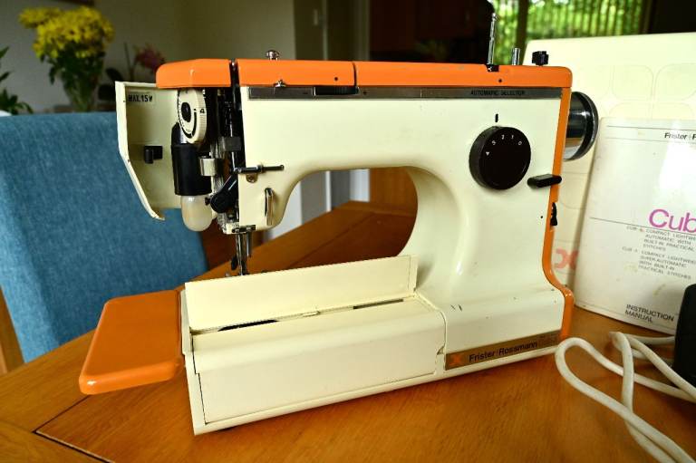 Frister & Rossmann Sewing Machine – White, Good Condition