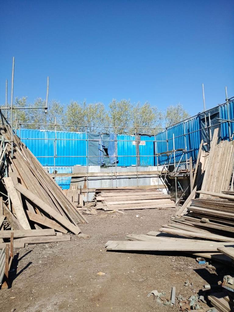 Wooden scaffold boards