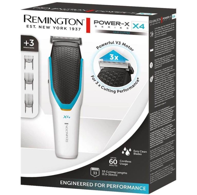 Remington X4 Power-x Hair Clippers Cordless Steel Blades Trimer Shaver