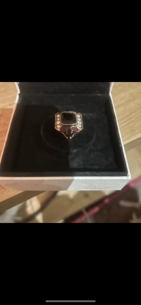 Unusual black stone ring 