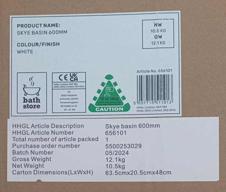 image for Brand new bathroom basin 