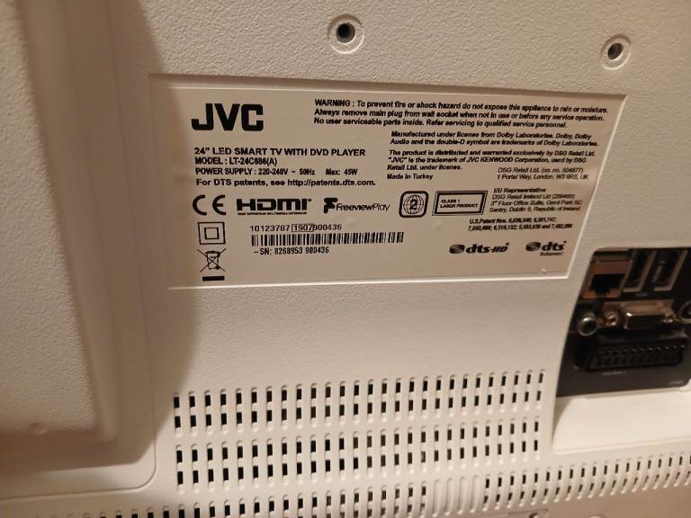 24" jvc smart tv dvd player, £60.00 for Sale in Nuneaton, Warwickshire ...