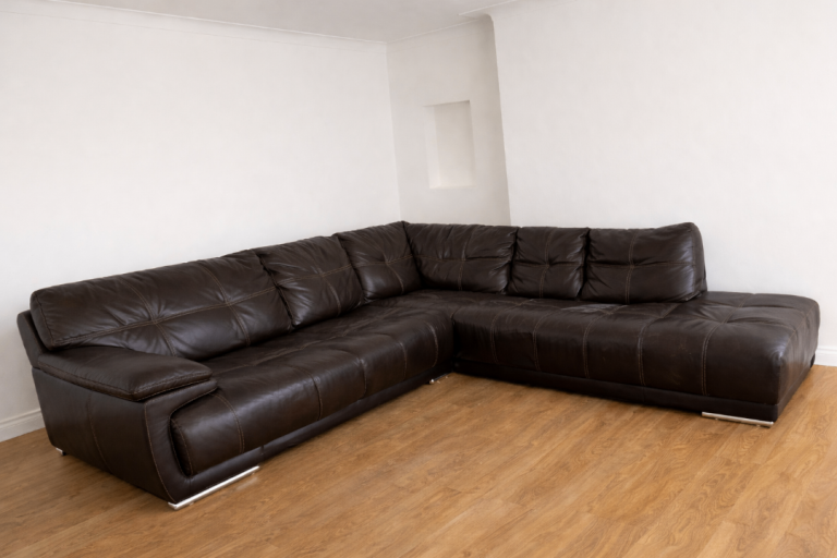 Premium SOFOLOGY Large Genuine Leather Corner Sofa & Chaise – Original Cost £2500 – Bargain