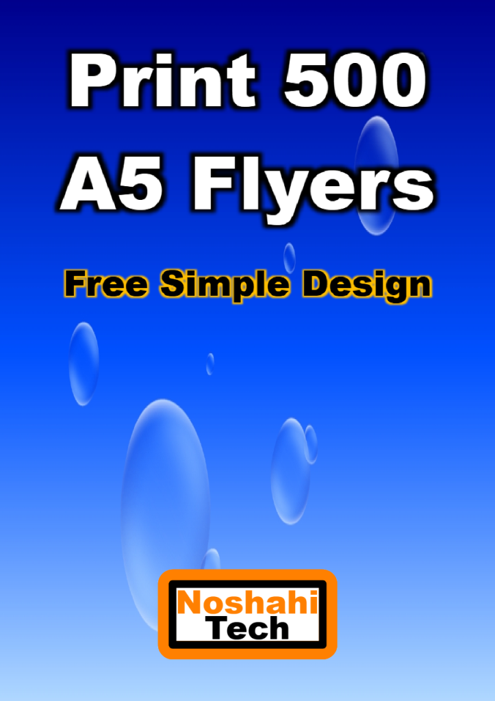 Print 500x A5 Flyer Single Sided Free Design