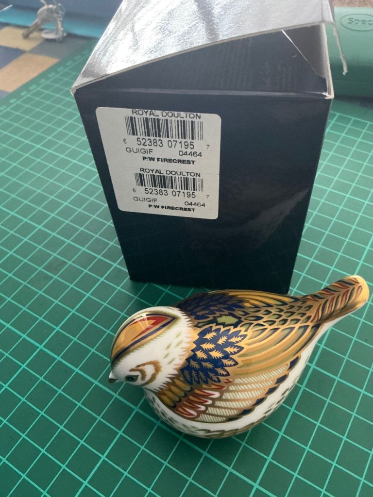 Royal Crown Derby Firecrest Bird Figurine with Box