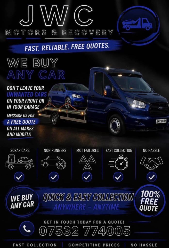 ALL VEHICLES WANTED SCRAP NON RUNNERS 