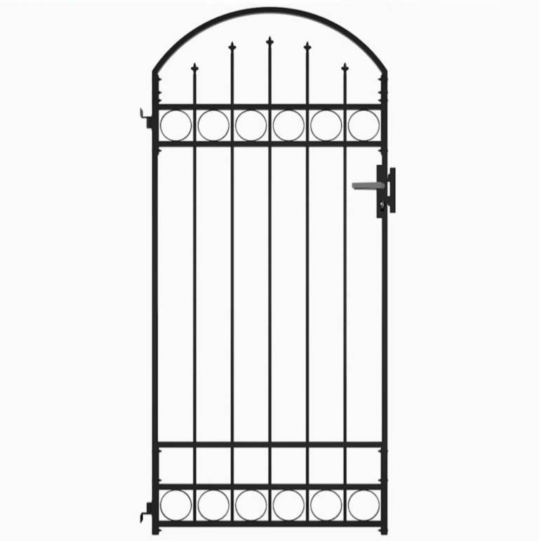 Fence Gate with Arched Top Steel for sale - for assembly - black colour 