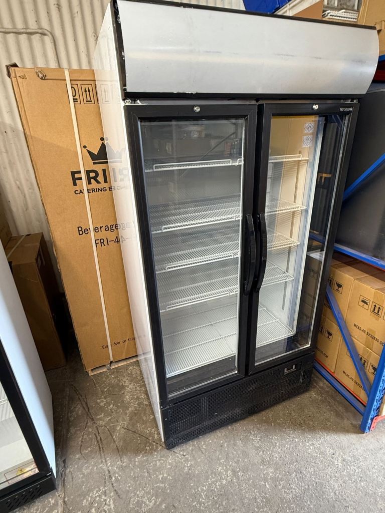 Commercial upright double door display fridge cafe shop restaurant 