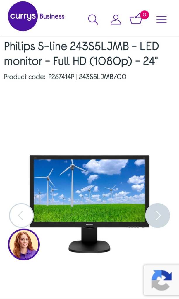 Philips S-line 24" 243S5LJMB Full HD Monitor – Complete Setup! As good as new