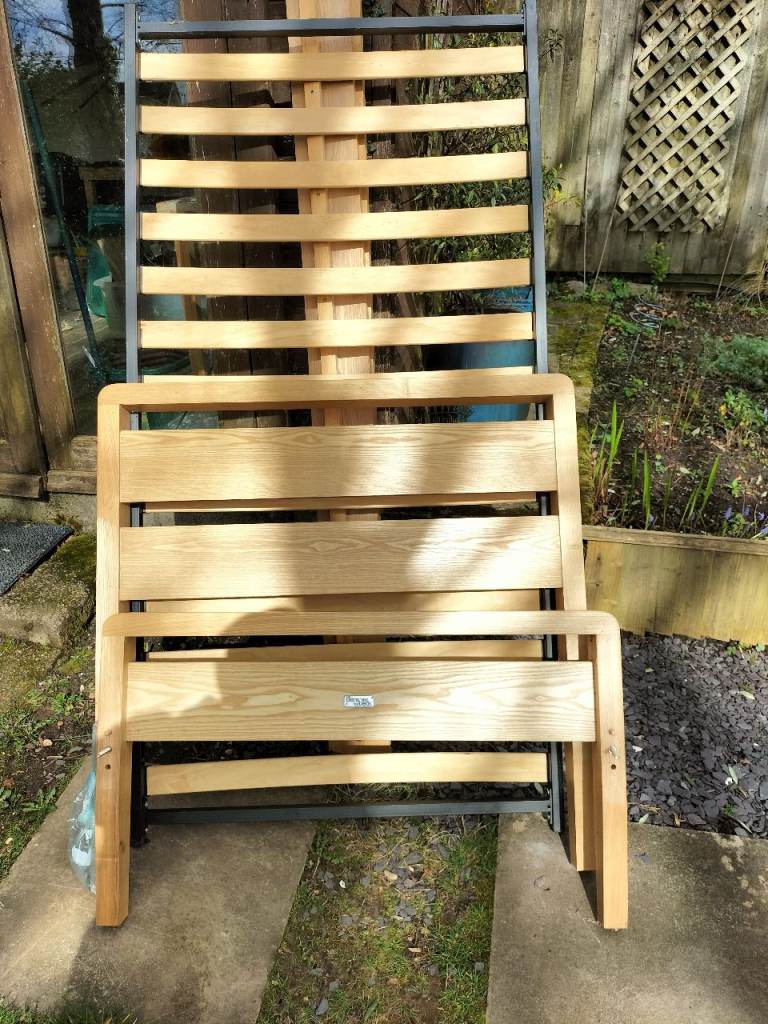 Light oak single bed frame 