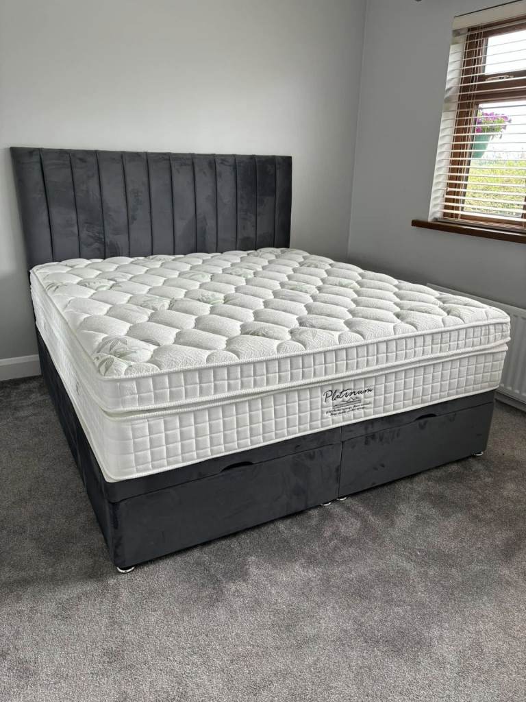 Elegant DIVAN 5FT King Size Divan Bed Base >> Mattress & Storage Included >> Flat 20% Off >>