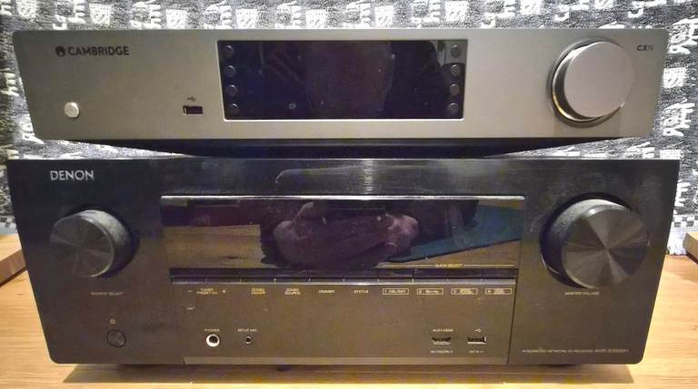 Denon Amp, Cambridge Streamer, KEF Speakers and Stands