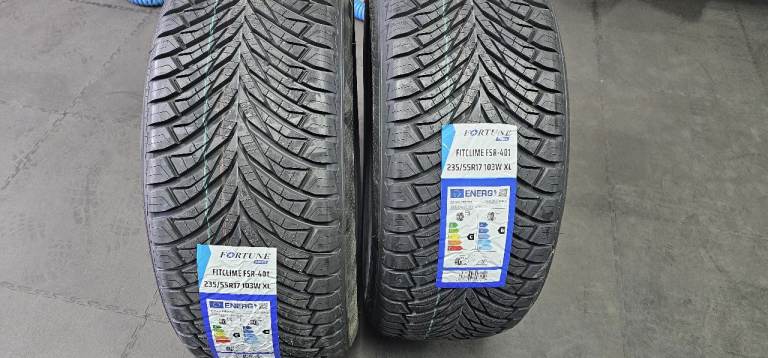 235 55 17   2 x NEW!! tyres Fortune FitClime All Season