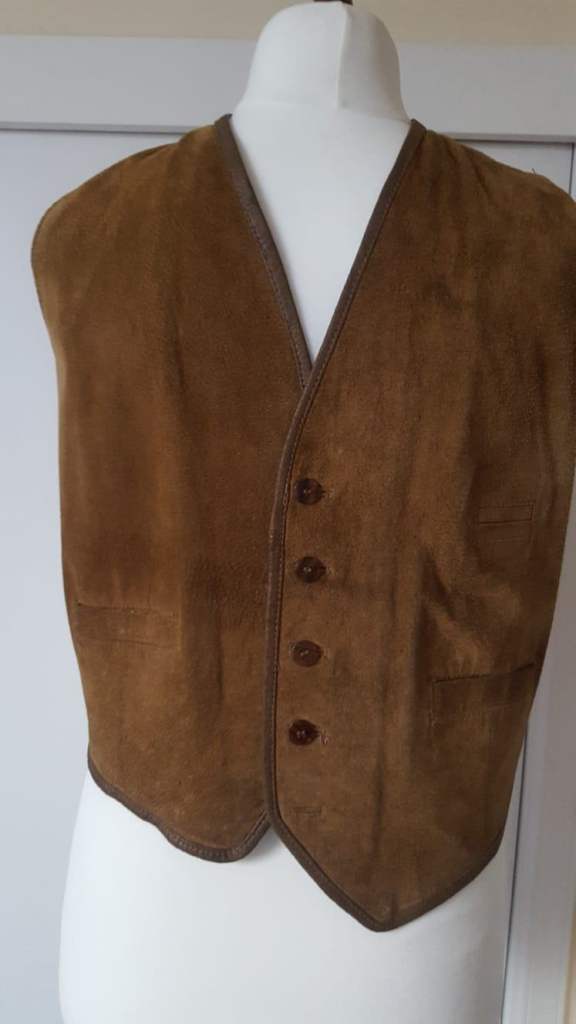 Vintage suede front waistcoat - medium