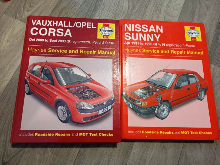 Haynes service and repair manual Vauxhall Corsa and Nissan Sunny 