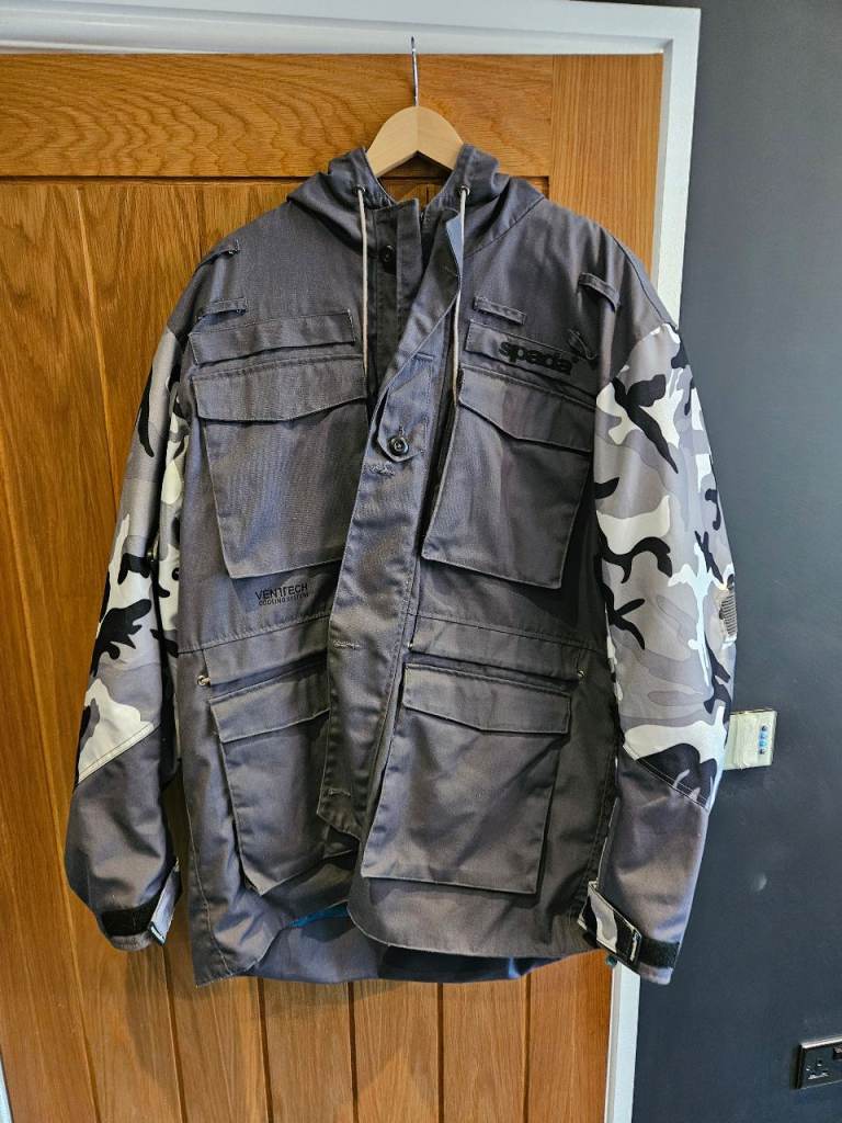 Spada Grid CE WP Motorcycle Jacket – Camo Grey – EU 58 (approx 48" chest / XXL)