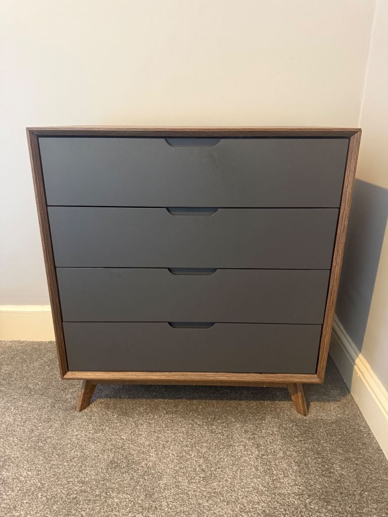 Grey wooden Dunelm Chest of drawers 