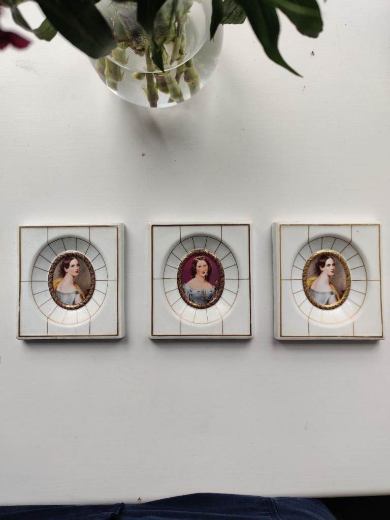 Set of 3 Decorative Miniature Portraits – Framed