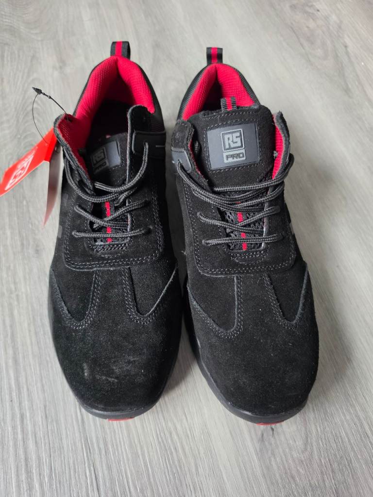 RS PRO RS360 Men's Black Red Fibreglass Safety Trainer UK 9 EU 43