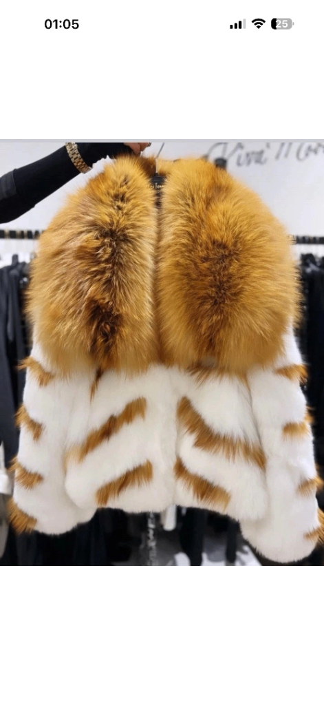 Georgous Real Fox Fur jacket,one size fits ukS,M