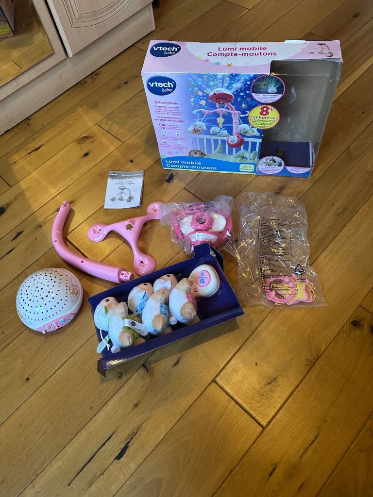 VTech Lullaby Lambs Musical Sensory Cot Mobile with Lights and Sounds